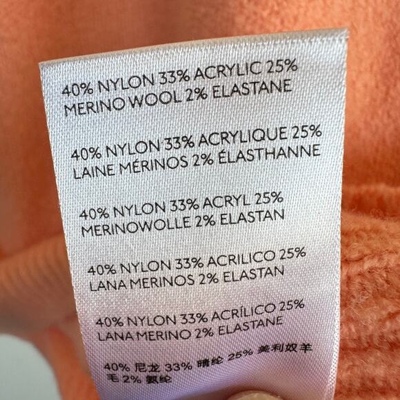 Anthropologie Wool Blend Boat Neck Sweater Peach Pink Size XS Oversized - Picture 11 of 12